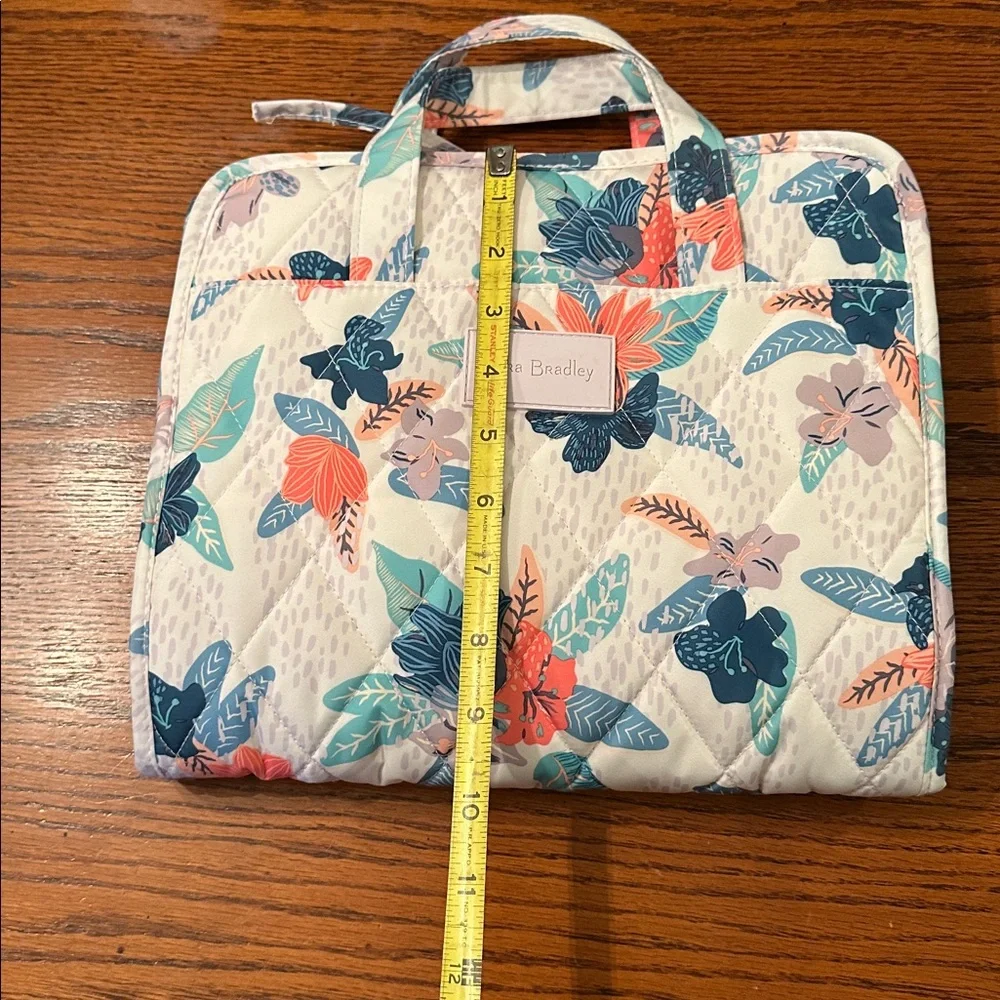 Vera Bradley Blue and Coral Floral Cosmetic Bag
